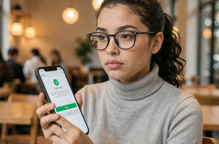 Jeune femme utilisant l'authentification à deux facteurs sur smartphone pour protéger ses données personnelles